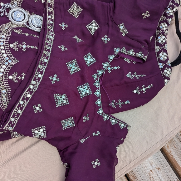 Party style Lehnga ,stitched blouse with embroidered dupatta - Picture 9 of 14